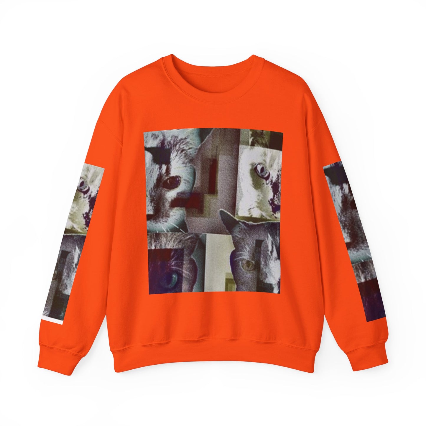 Cozy Cat Lover Crewneck Sweatshirt - Artistic Feline Design