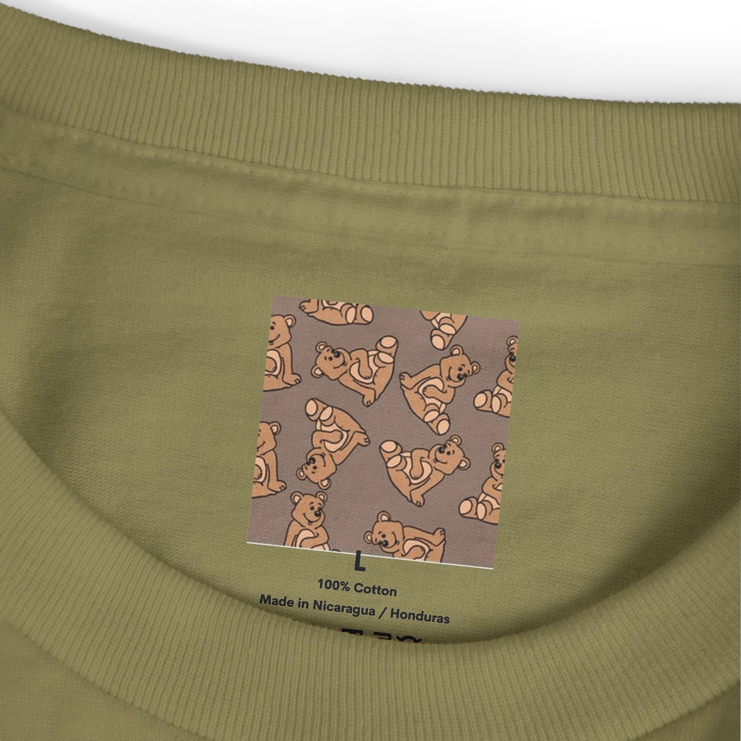 Cute Bear Print Unisex Heavyweight Tee - Perfect for Gifts & Casual Outfits