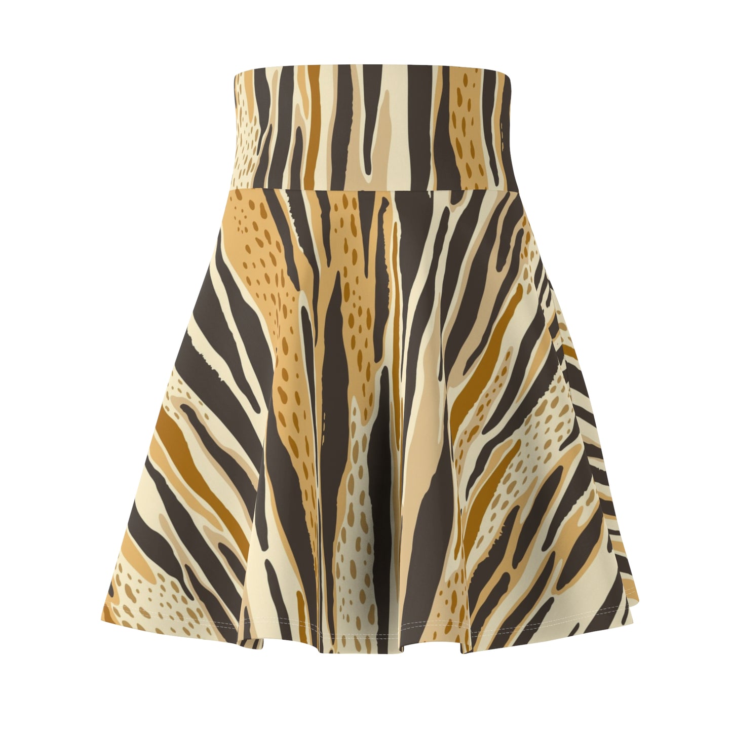 Hand-Drawn Pattern Women's Skater Skirt – Stylish & Playful Casual Wear