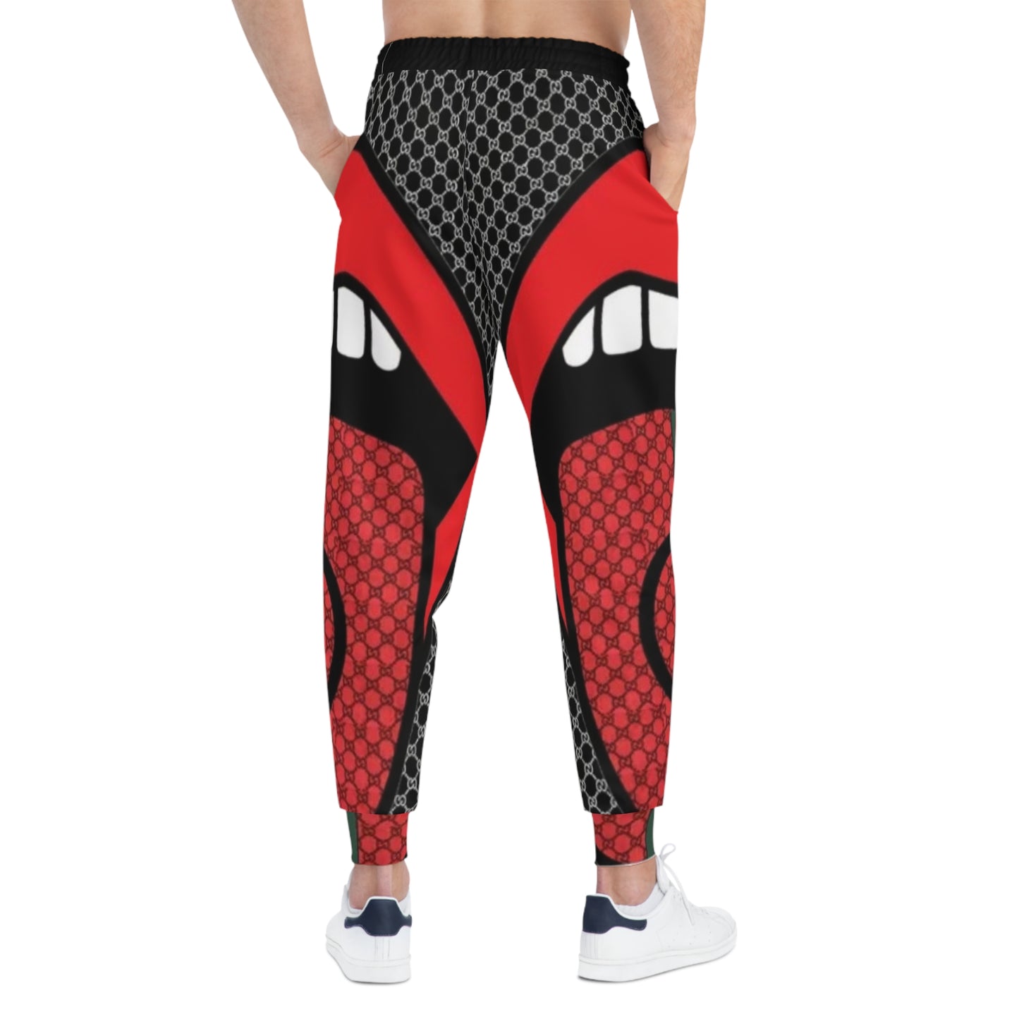 Stylish Athletic Joggers with Bold Lip Design