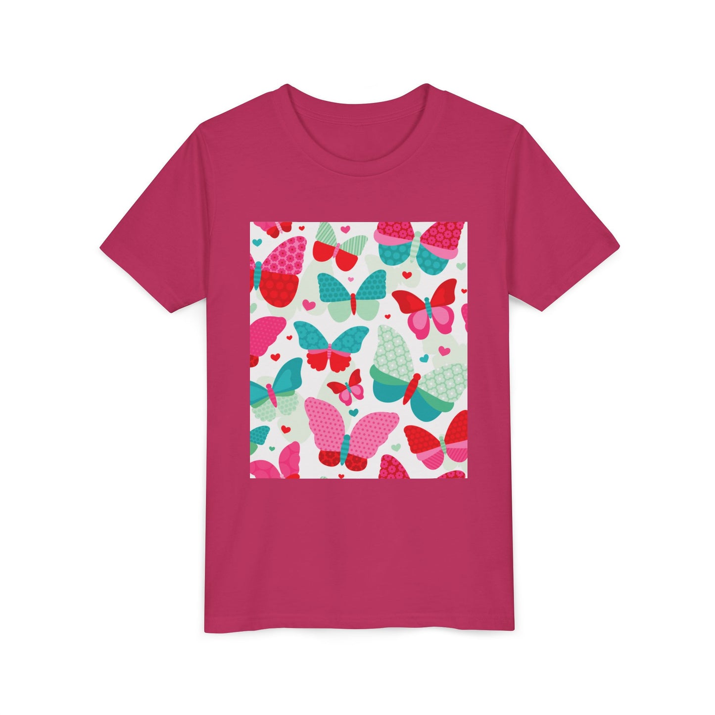 Colorful Butterfly Youth Short Sleeve Tee - Fun & Playful Design for Spring Celebrations