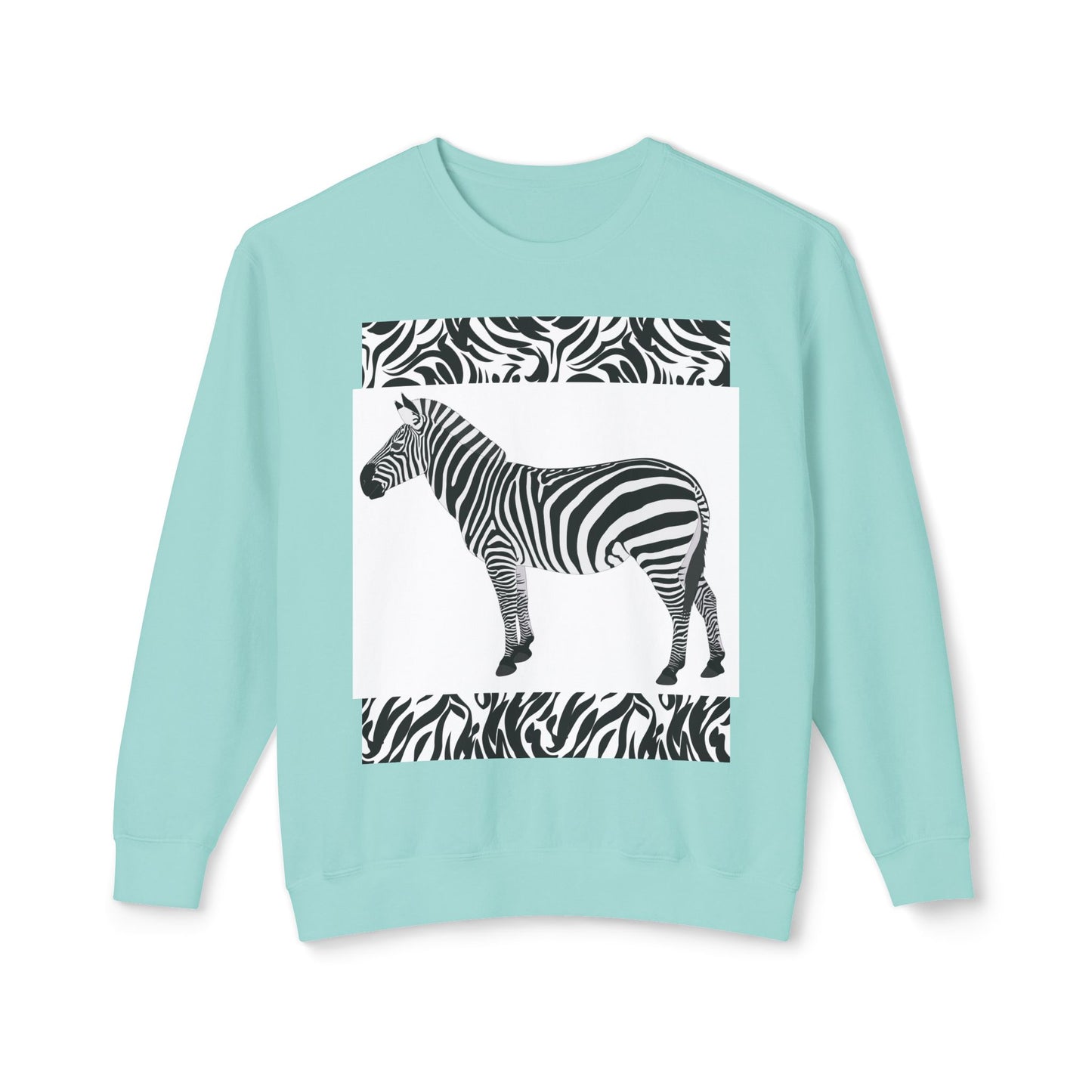 Zebra Print Unisex Lightweight Crewneck Sweatshirt - Chic & Stylish Casual Wear