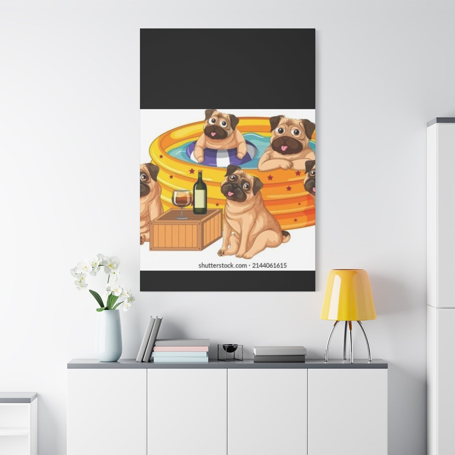 Pug Pool Party Canvas Art - Fun Pet Decor