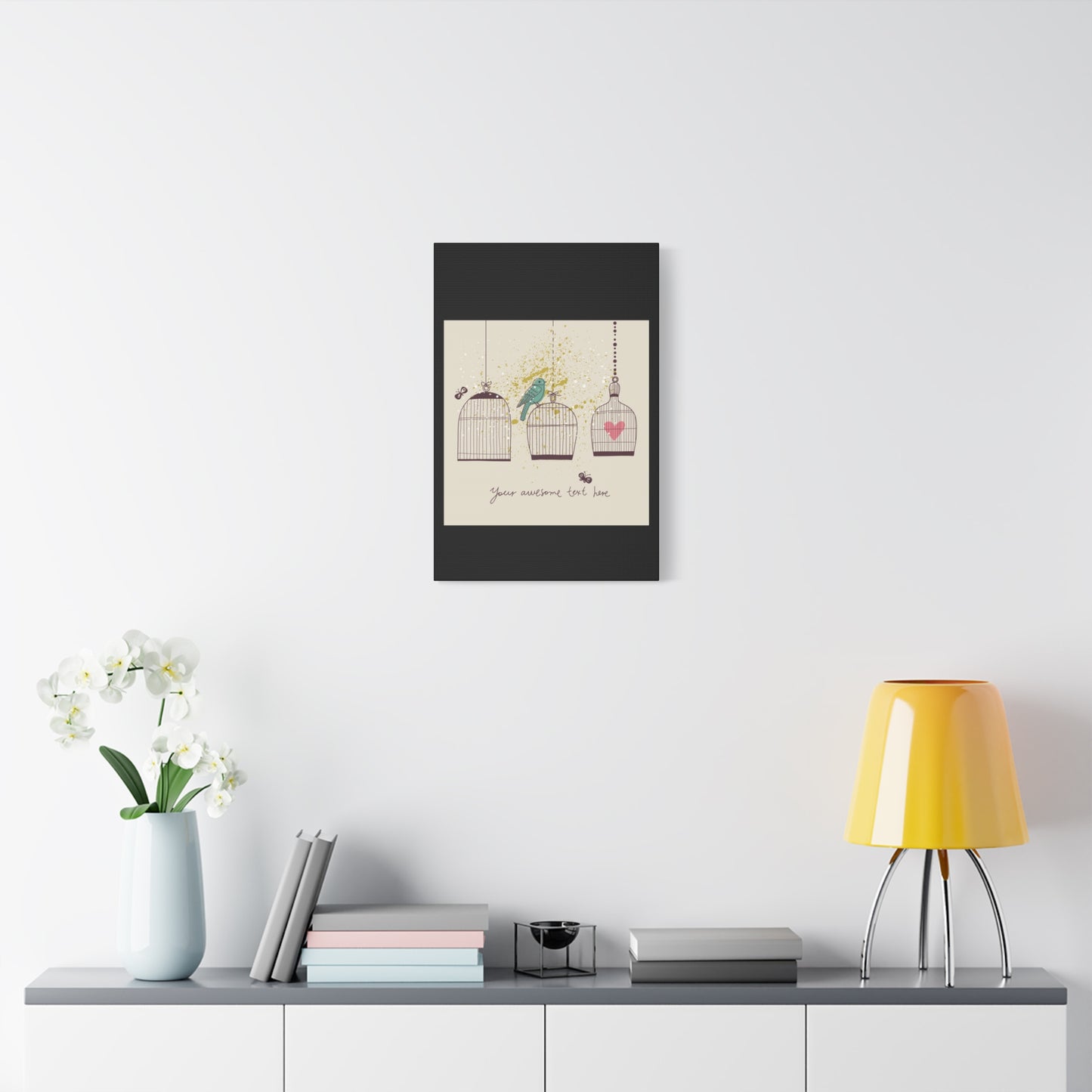 Whimsical Birdcage Canvas Wall Art - Personalized Home Decor