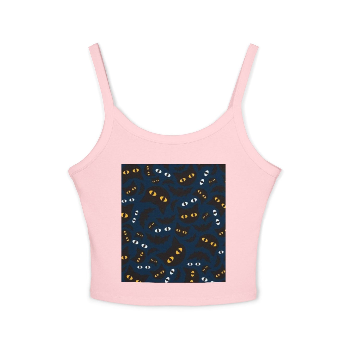 Playful Cat Eyes Spaghetti Strap Tank Top for Cat Lovers