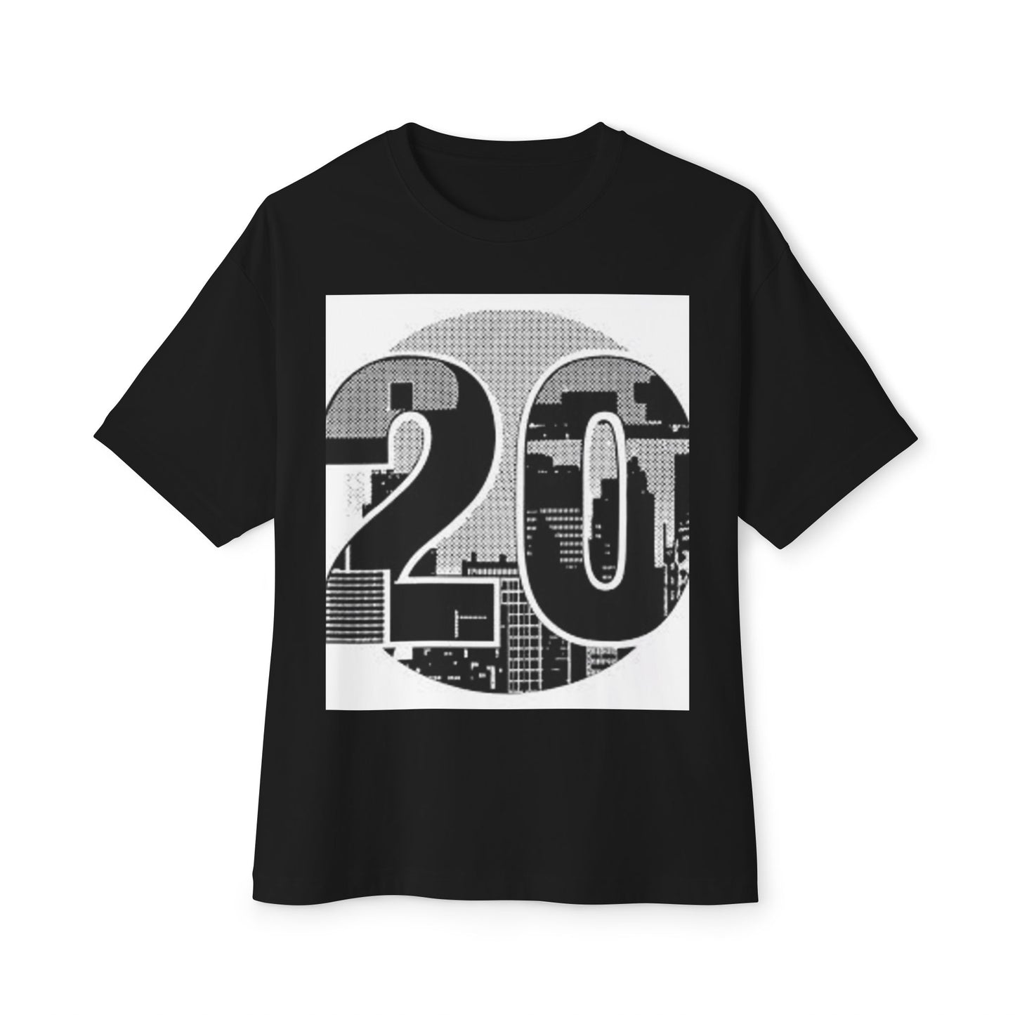 Retro Cityscape 20 Unisex Oversized Boxy Tee - Street Style Graphic Top