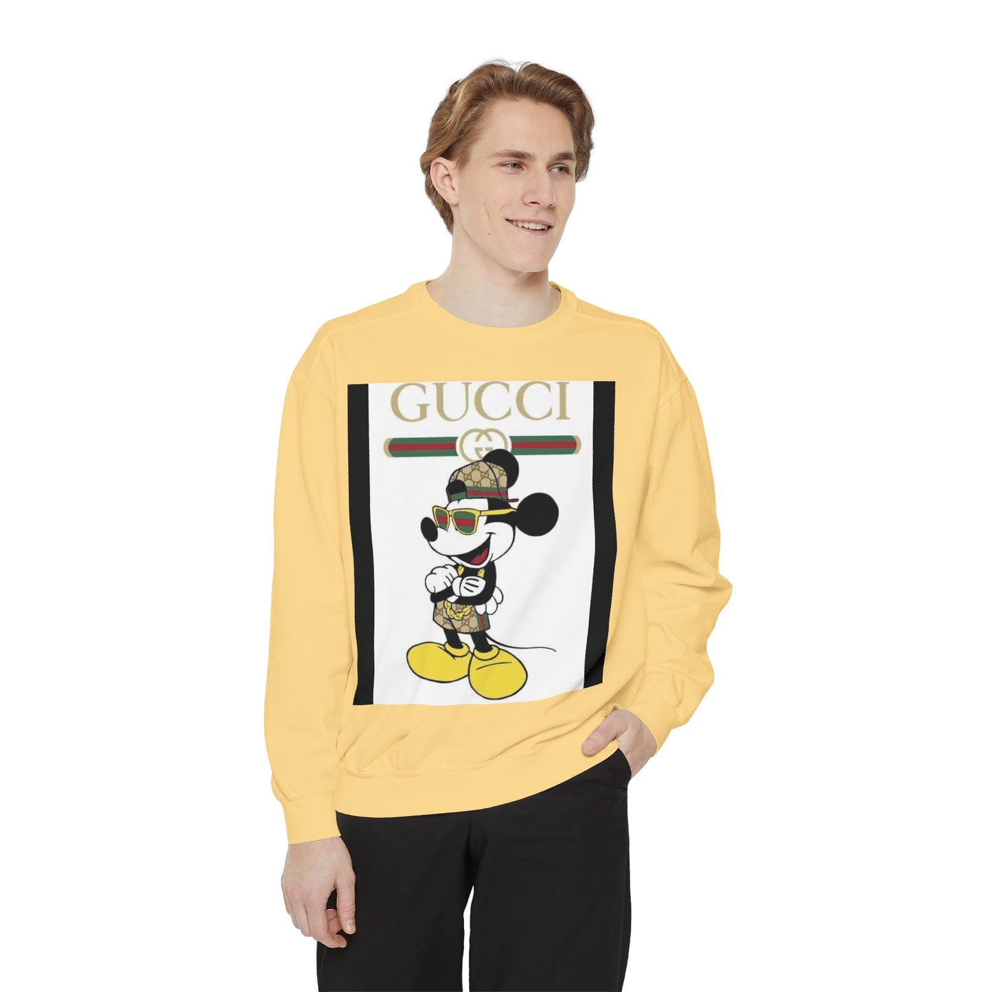 Mickey Mouse Gucci Streetwear Sweatshirt - Unisex Garment-Dyed