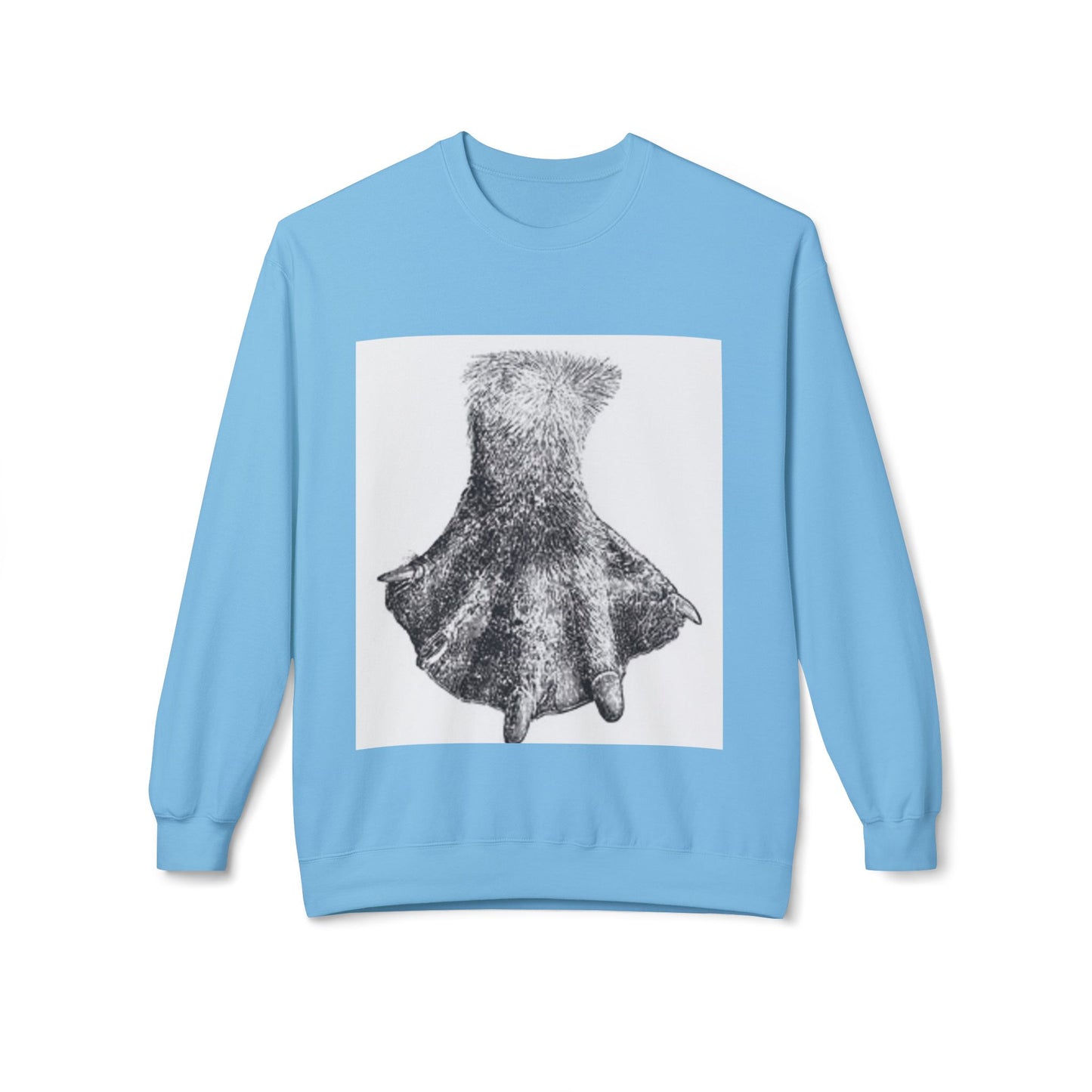 Artistic Fleece Crewneck Sweatshirt with Unique Dress Design