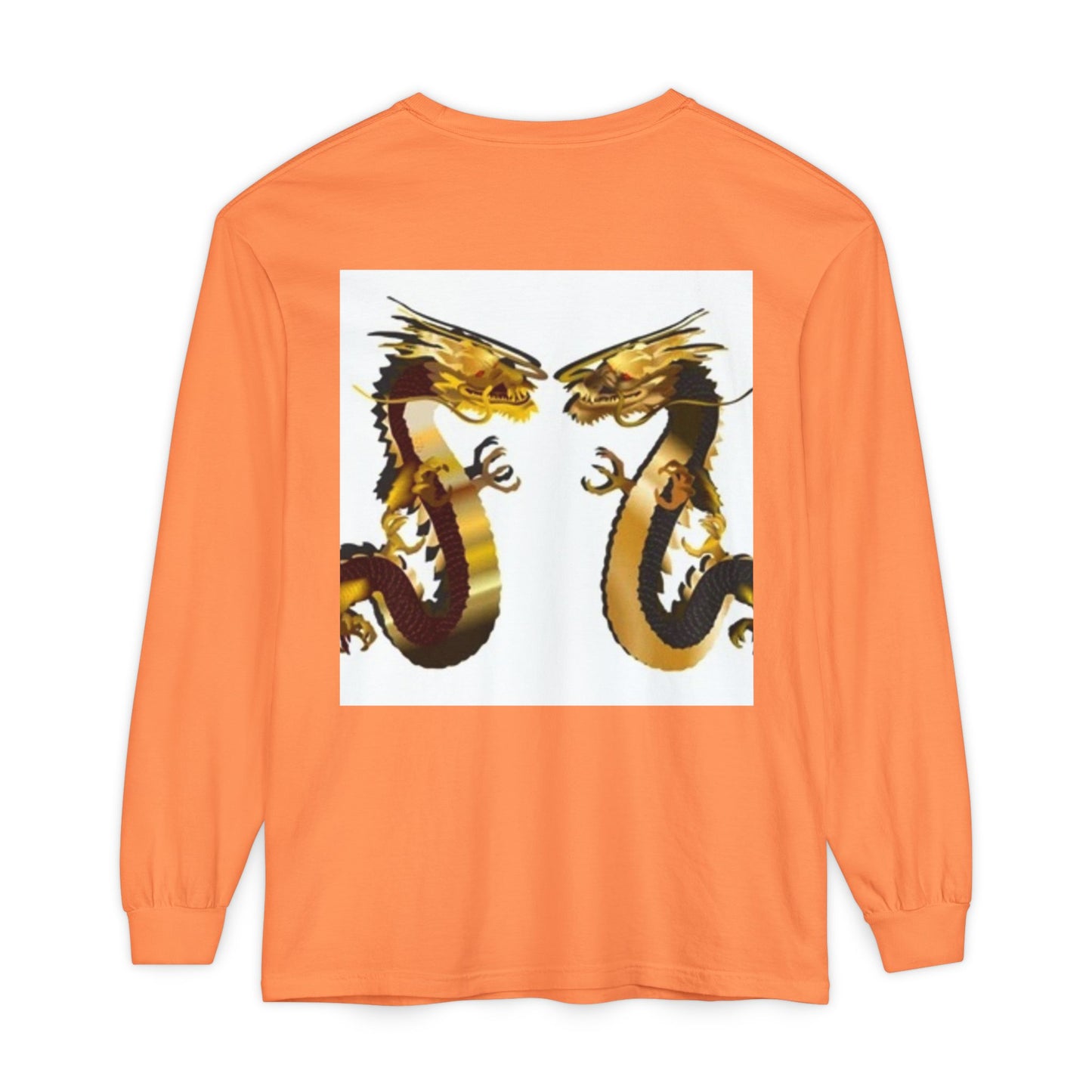 Dragon Duel Unisex Long Sleeve T-Shirt - Garment-Dyed Art Tee