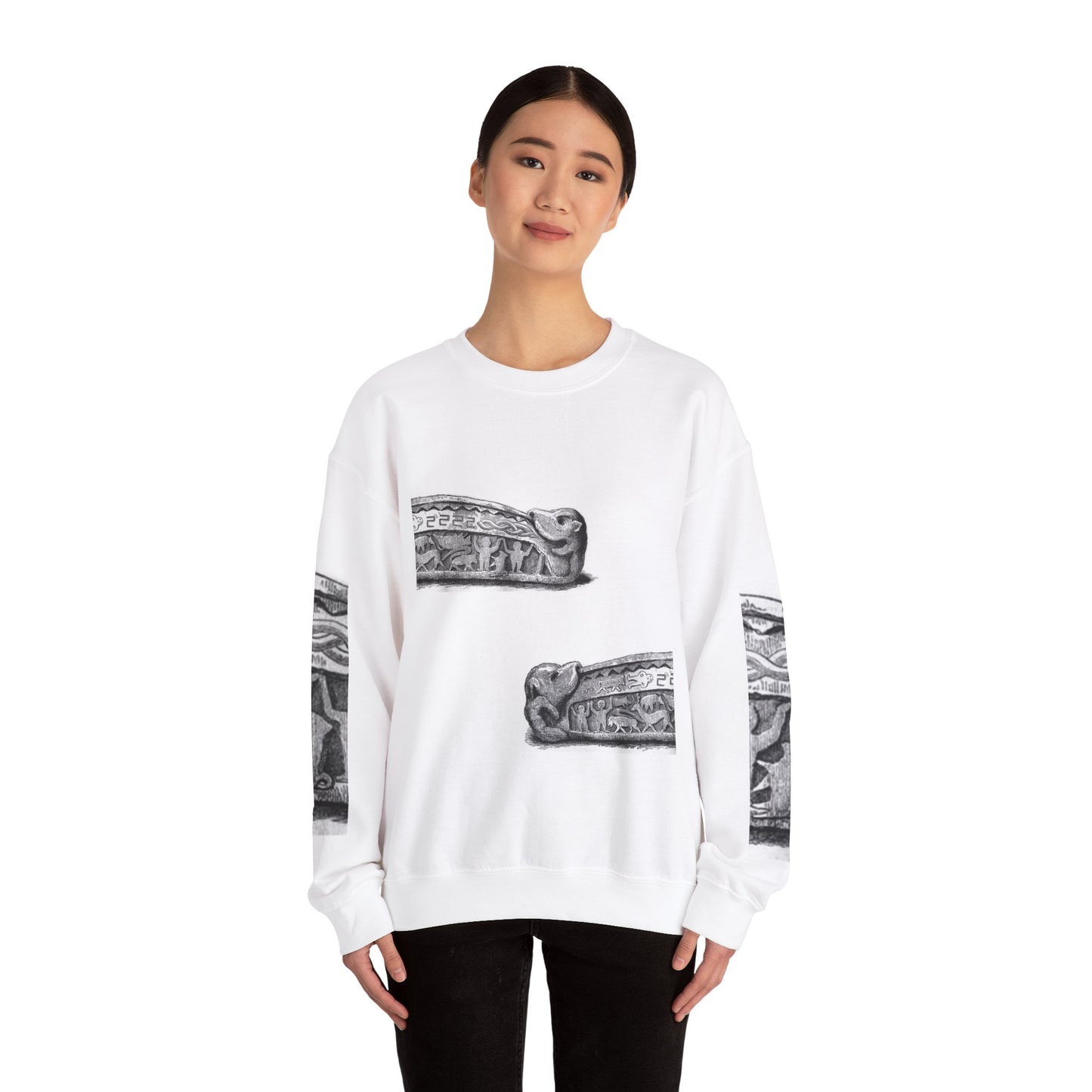 Artistic Unisex Heavy Blend™ Crewneck Sweatshirt - Vintage-Inspired Graphic Design