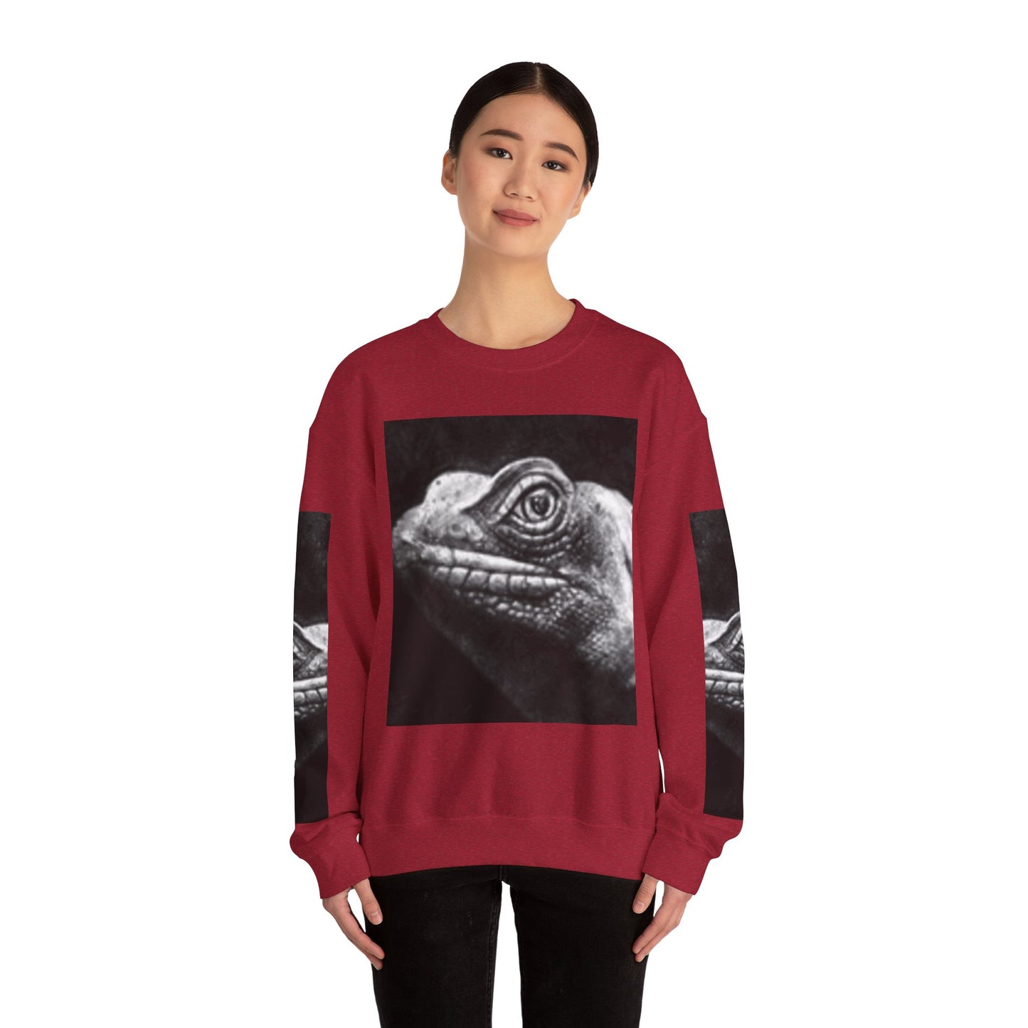 Unique Unisex Crewneck Sweatshirt with Bold Lizard Design