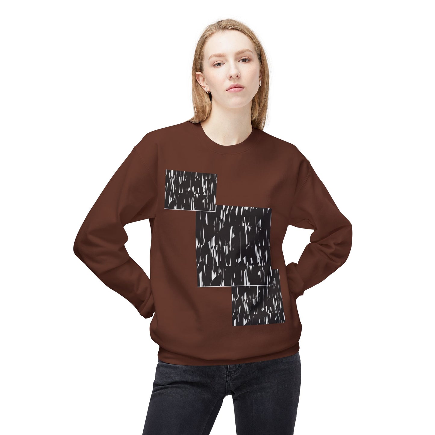Modern Abstract Fleece Crewneck Sweatshirt - Cozy Unisex Apparel
