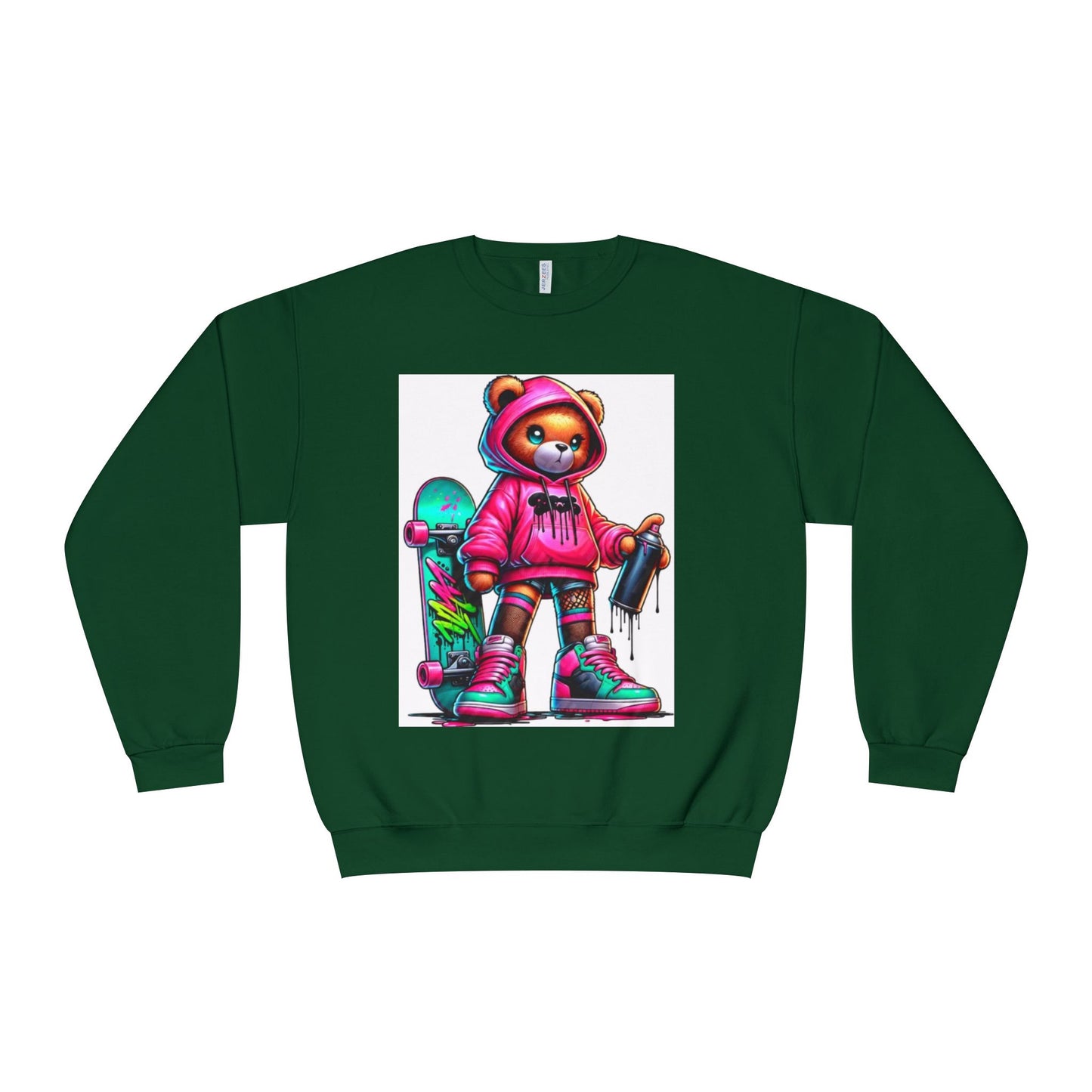Skater Bear Crewneck Sweatshirt - Fun Streetwear Style