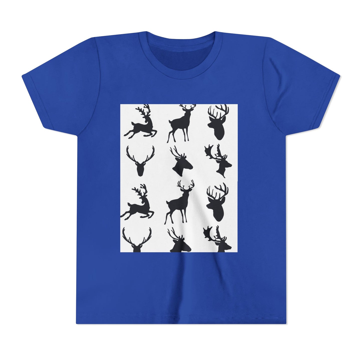 Youth Short Sleeve Tee - Stylish Reindeer Silhouettes for Winter Celebrations