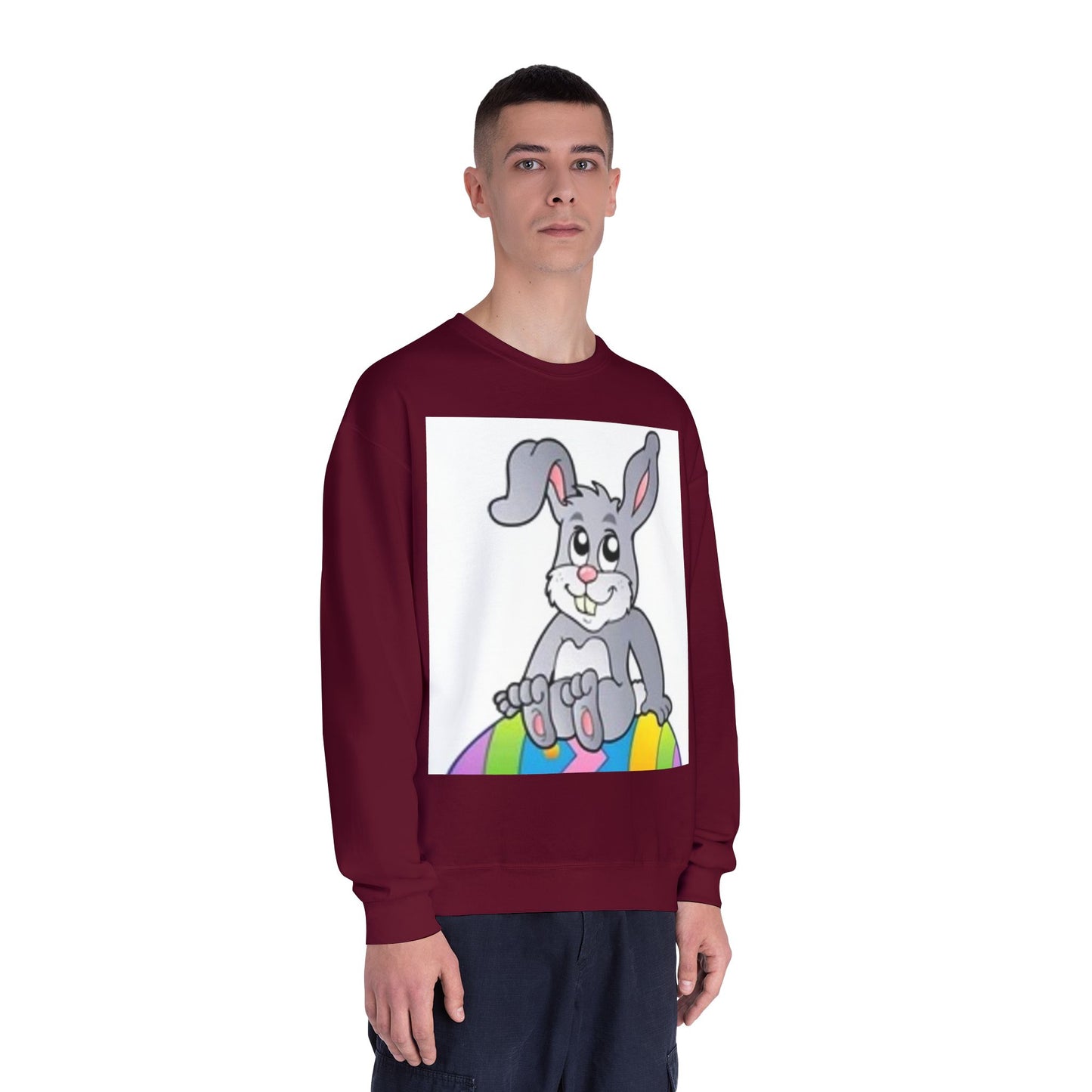 Cozy Rabbit Graphic Crewneck Sweatshirt - Perfect for Spring Celebrations
