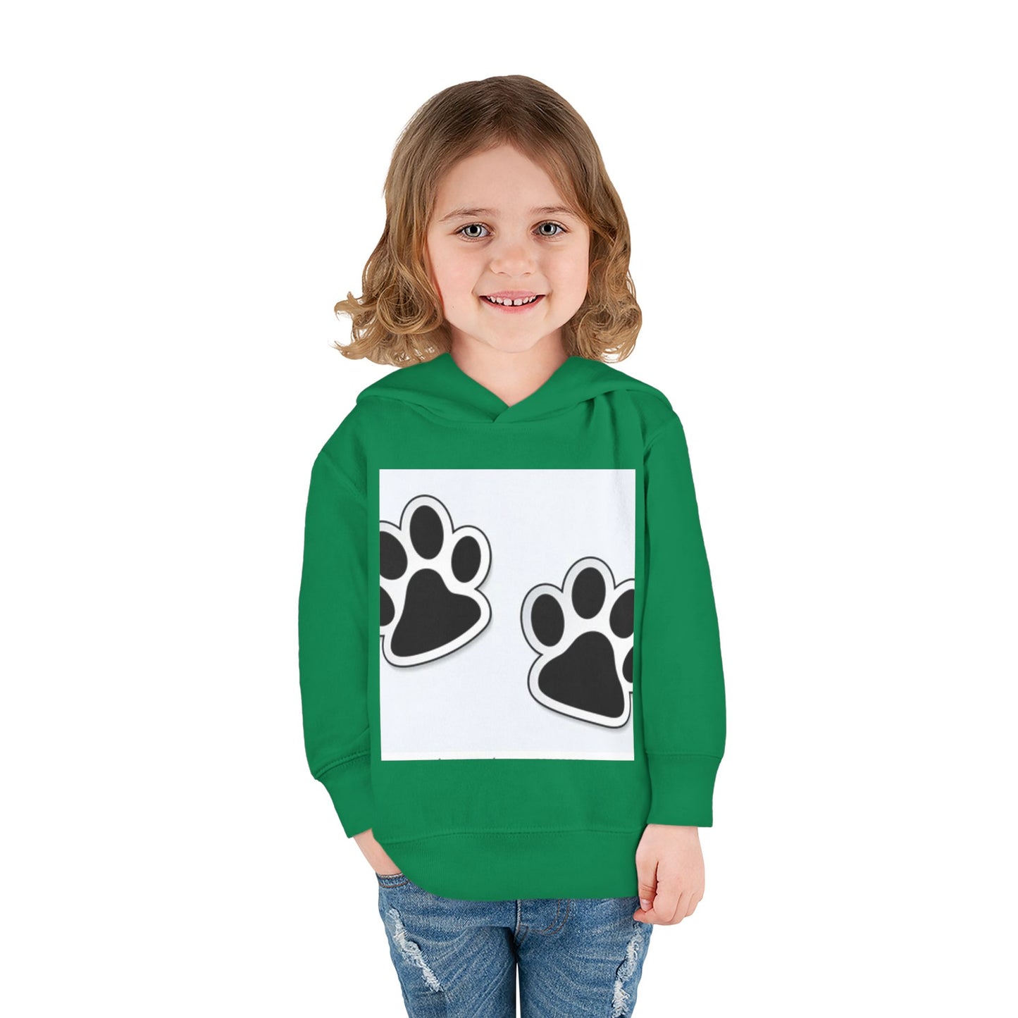 Wildlife Pattern Toddler Pullover Fleece Hoodie - Playful Animal Design for Kids