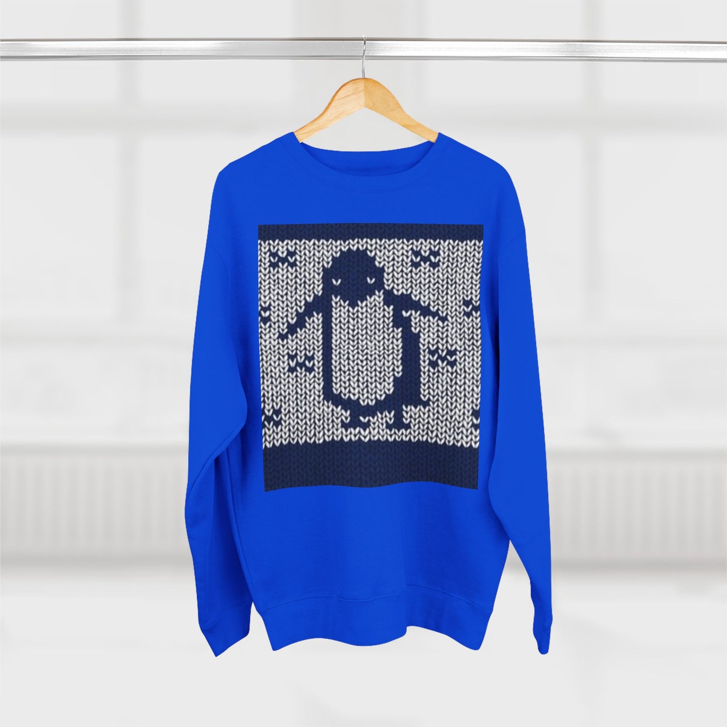 Cozy Penguin Knit Design Unisex Crewneck Sweatshirt