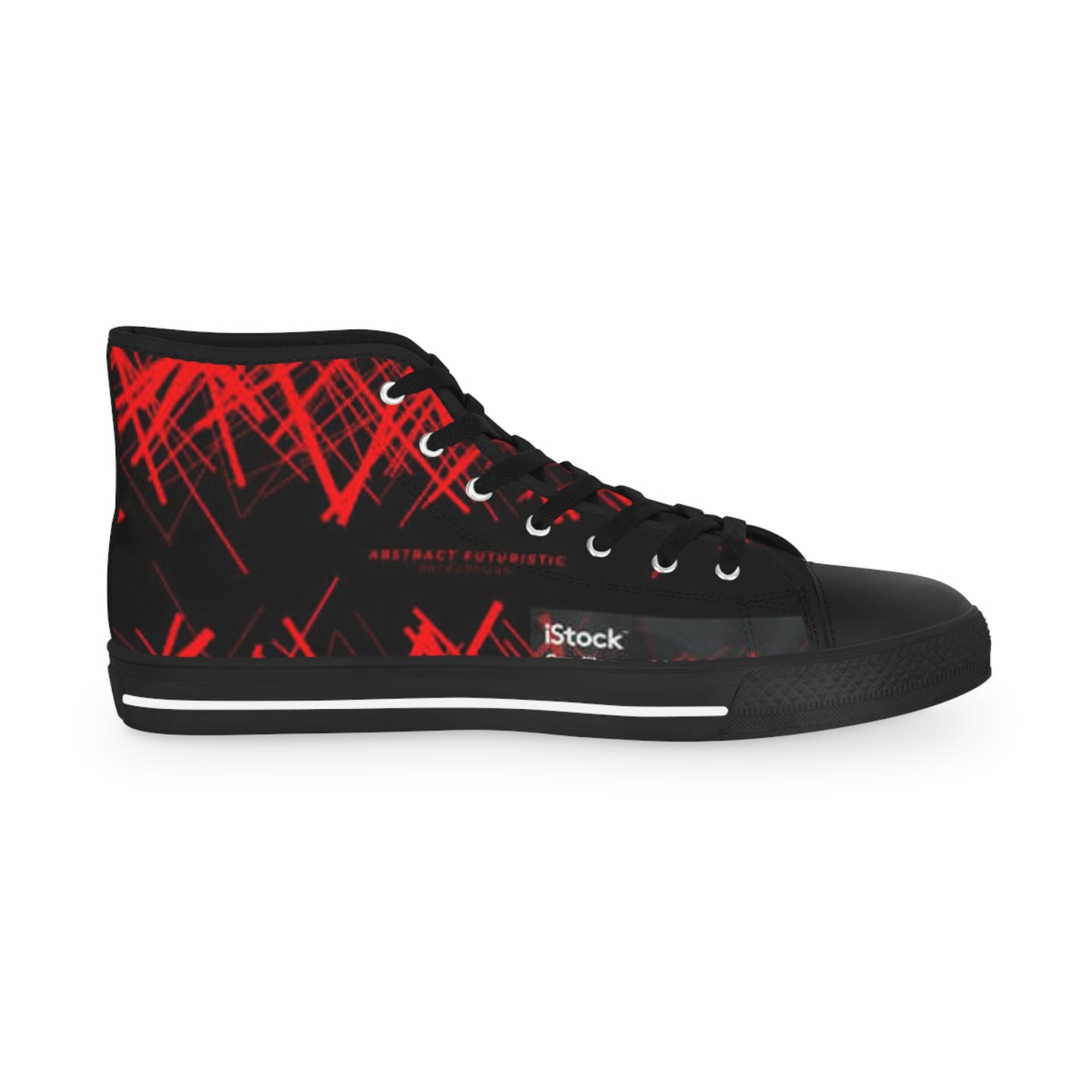 Men's High Top Sneakers - Abstract Red Design for Stylish Everyday Wear