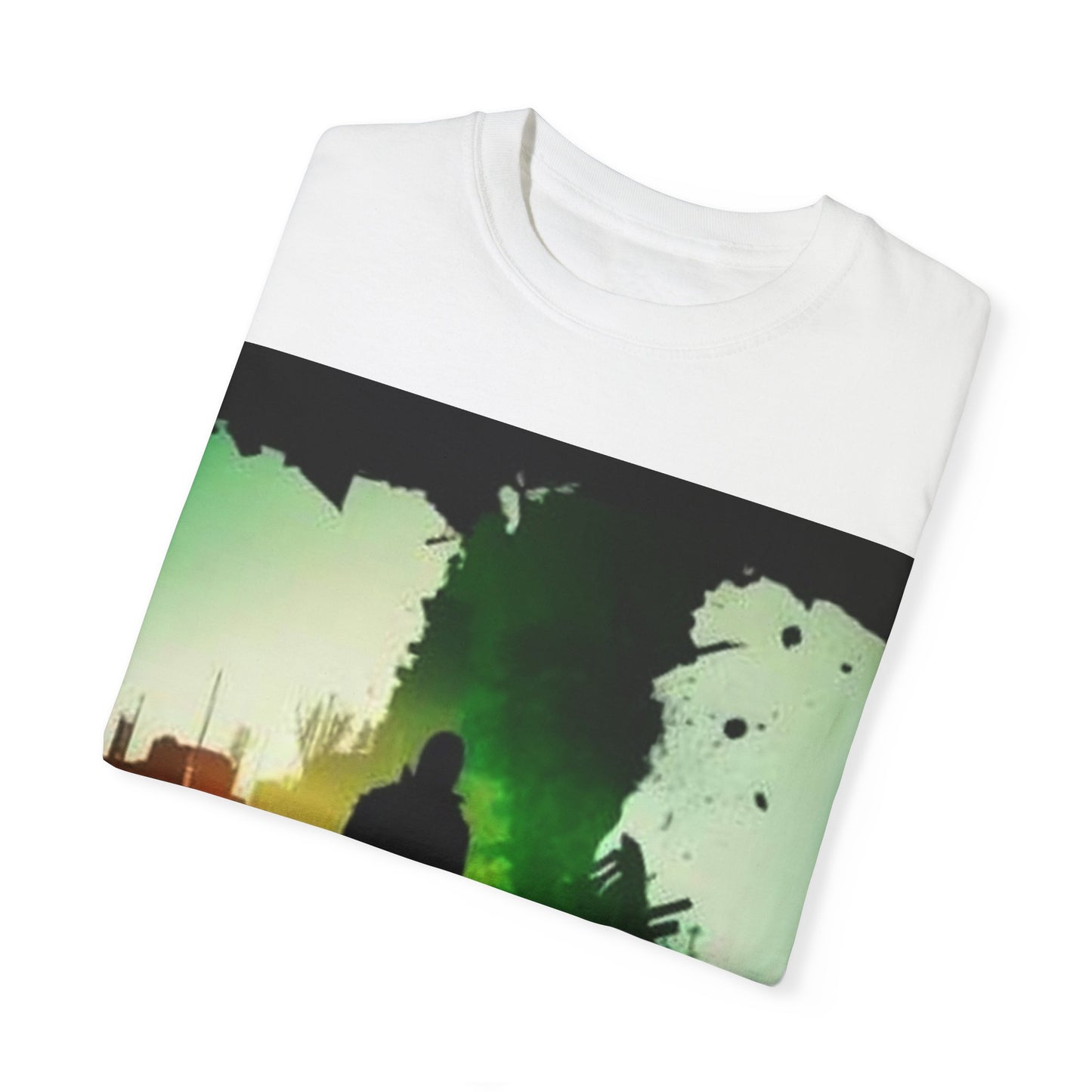 Vintage-Inspired Unisex Garment-Dyed T-Shirt with Artistic Print