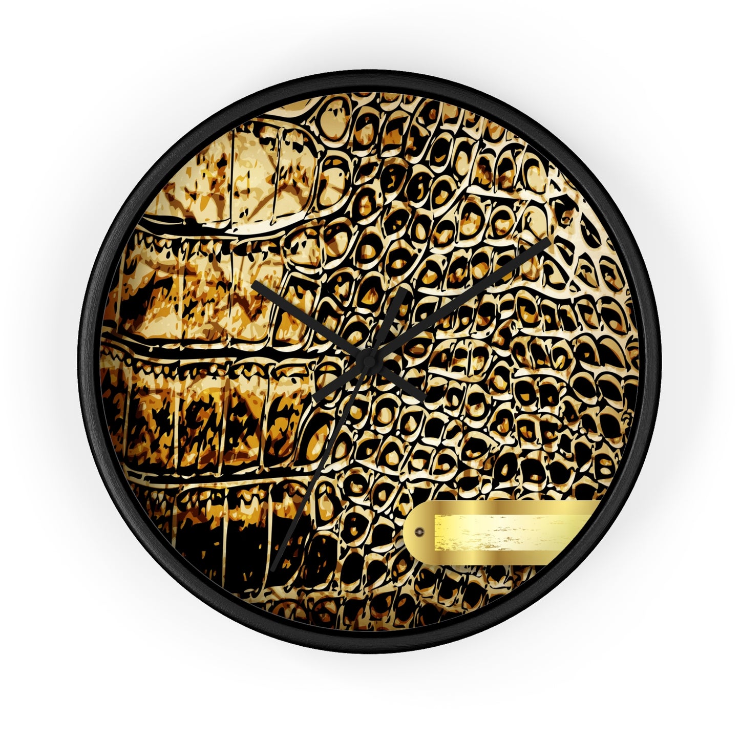 Elegant Crocodile Print Wall Clock - Stylish Home Decor