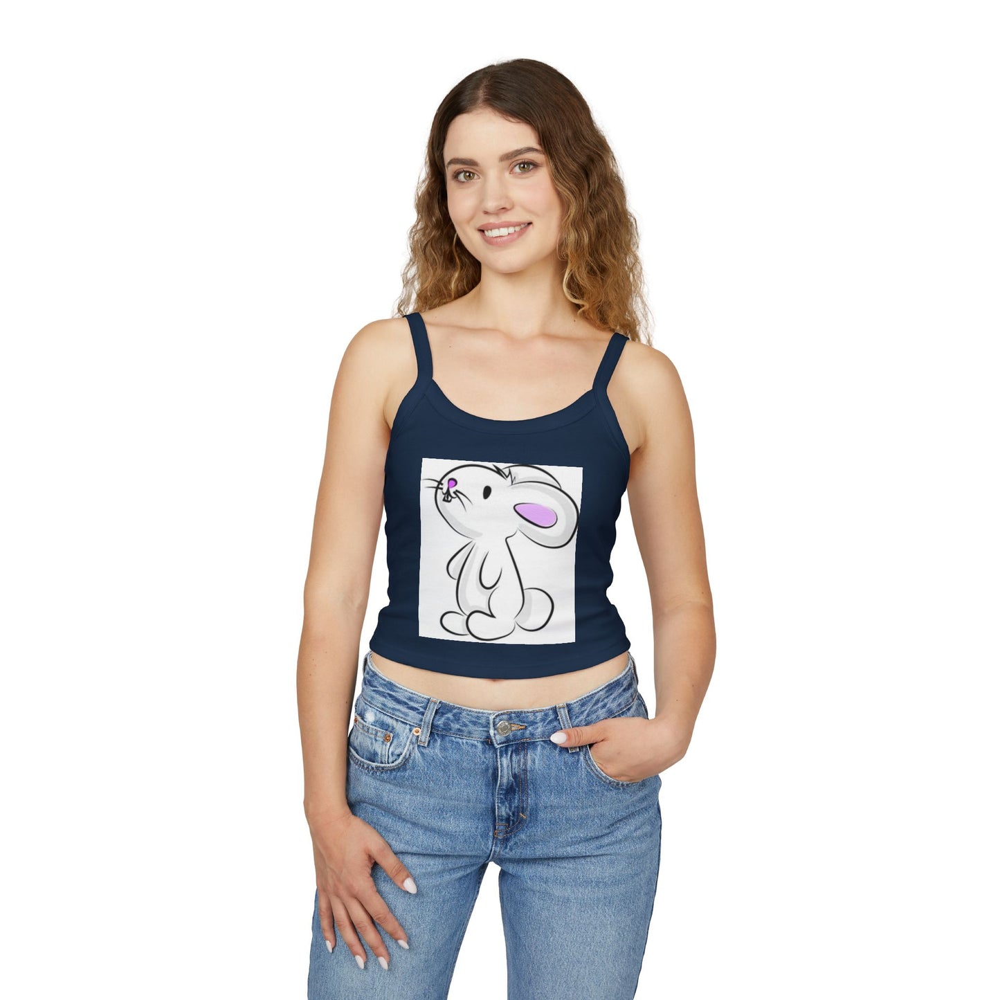 Cute Bunny Women's Spaghetti Strap Tank Top for Spring Fashion