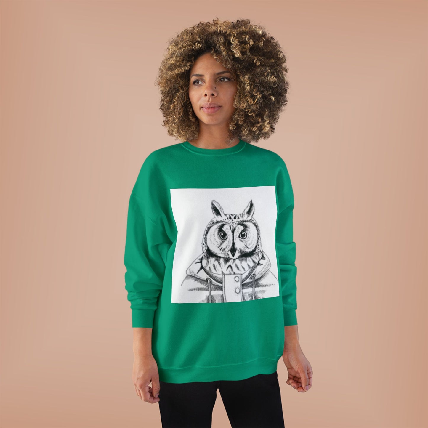 Whimsical Owl Eco-Friendly Crewneck Sweatshirt - Unisex