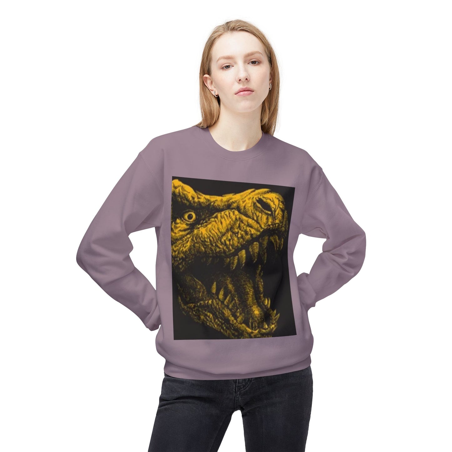 Unisex Dinosaur Graphic Sweatshirt - Cozy Midweight Crewneck