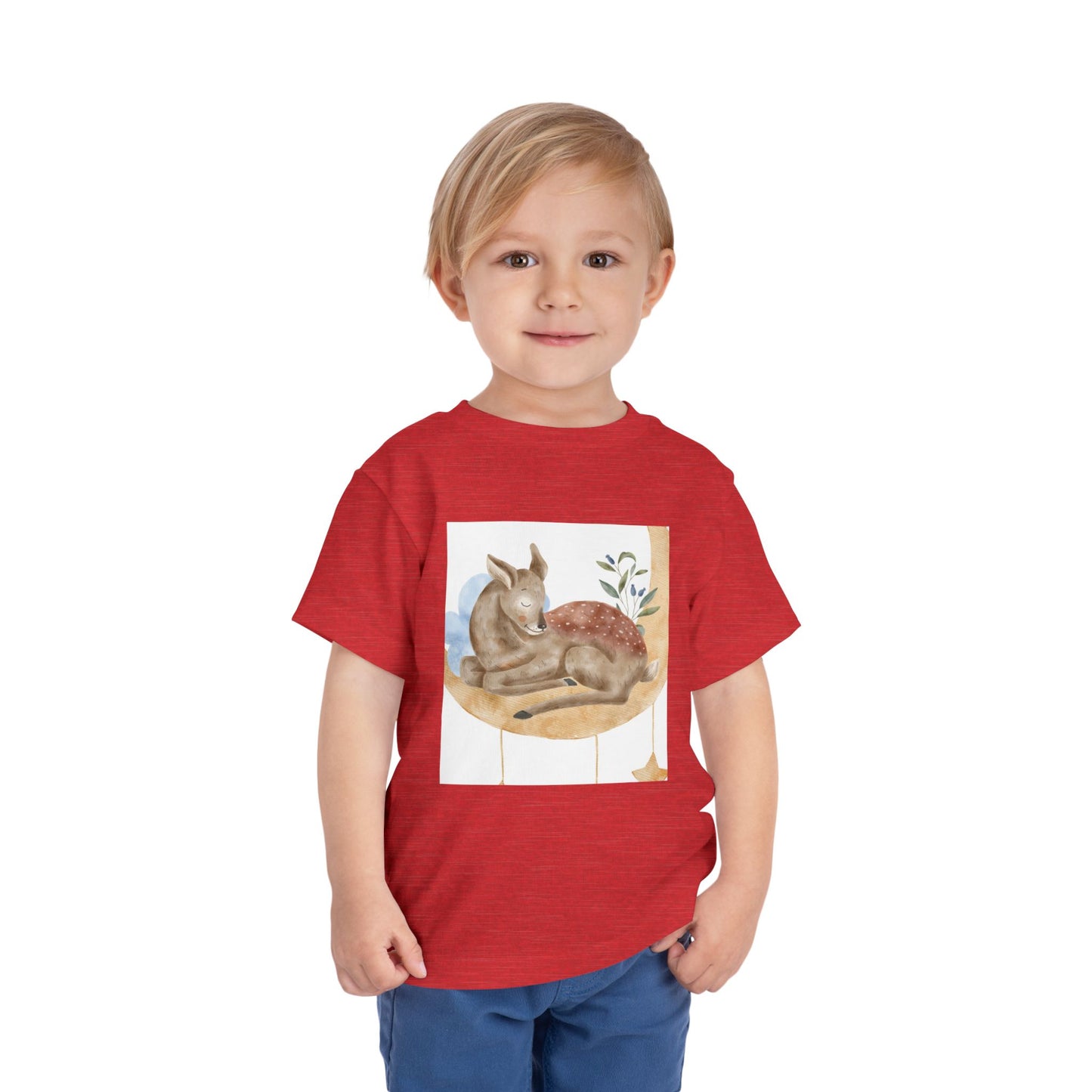 Whimsical Fawn Toddler Tee - Cute Short Sleeve Shirt for Kids