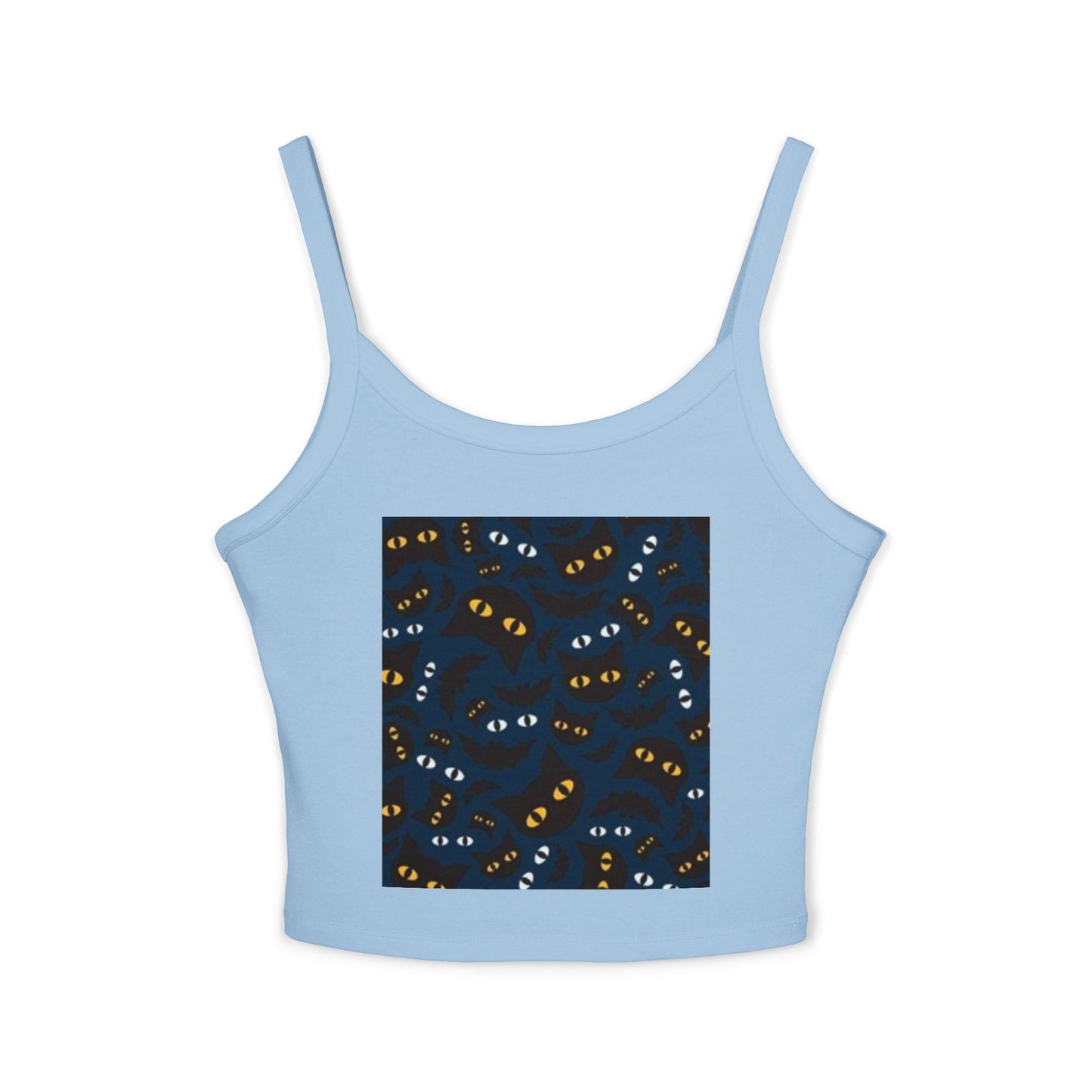 Playful Cat Eyes Spaghetti Strap Tank Top for Cat Lovers