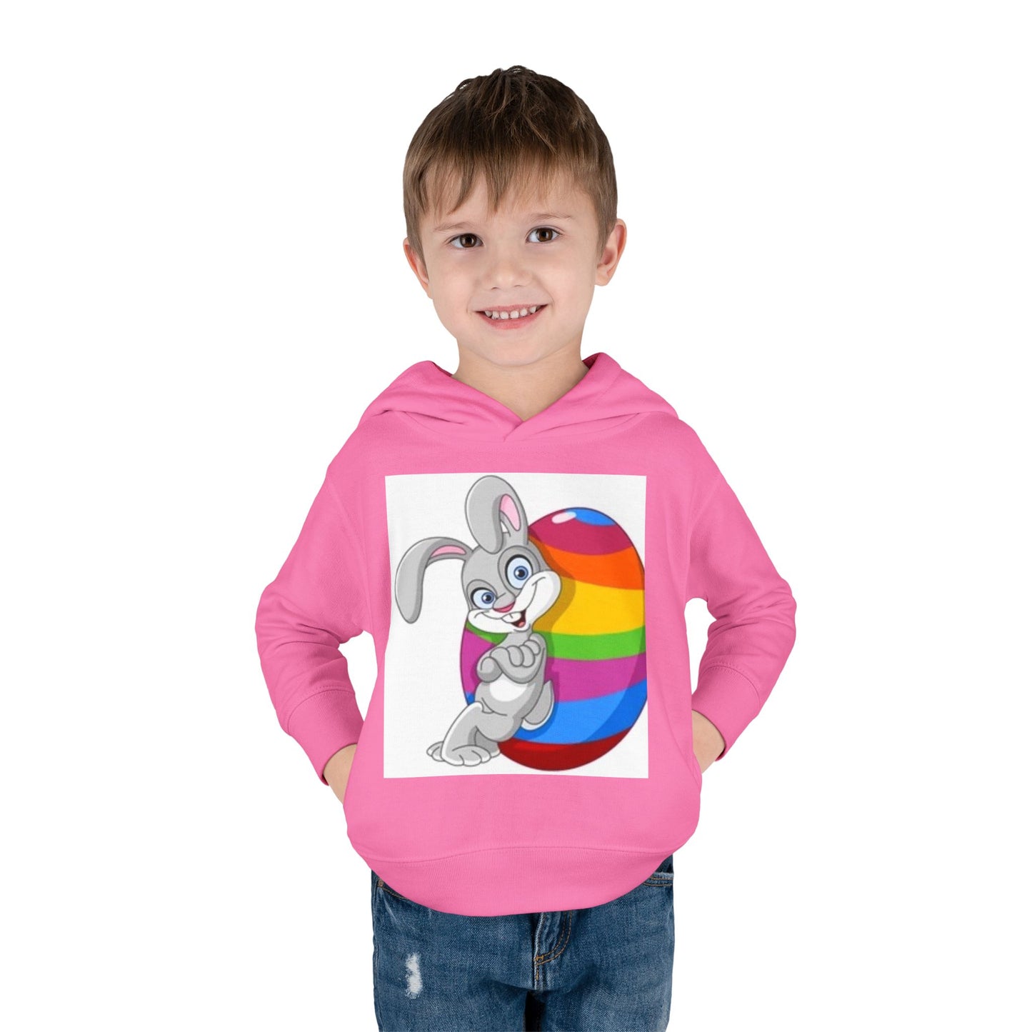 Colorful Easter Bunny Toddler Pullover Hoodie