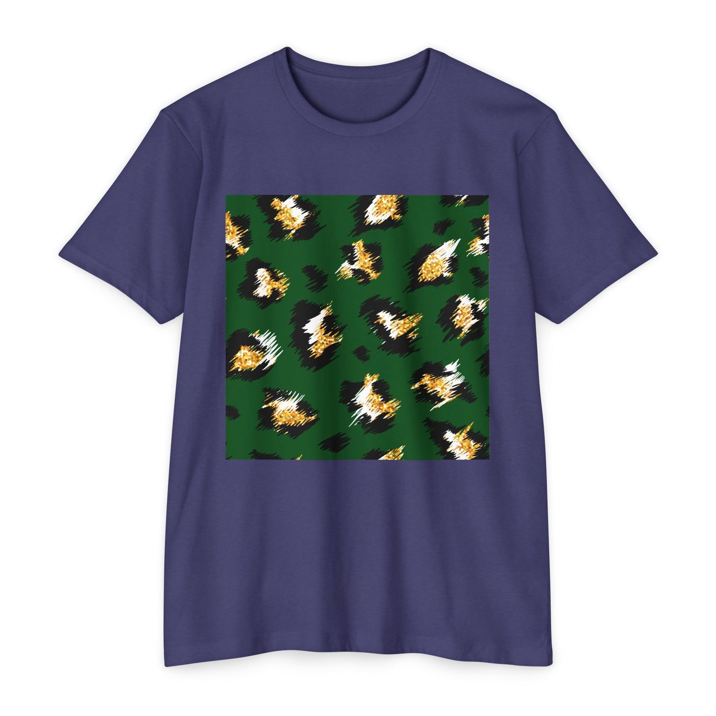 Unisex CVC Jersey T-Shirt - Vibrant Green Animal Print