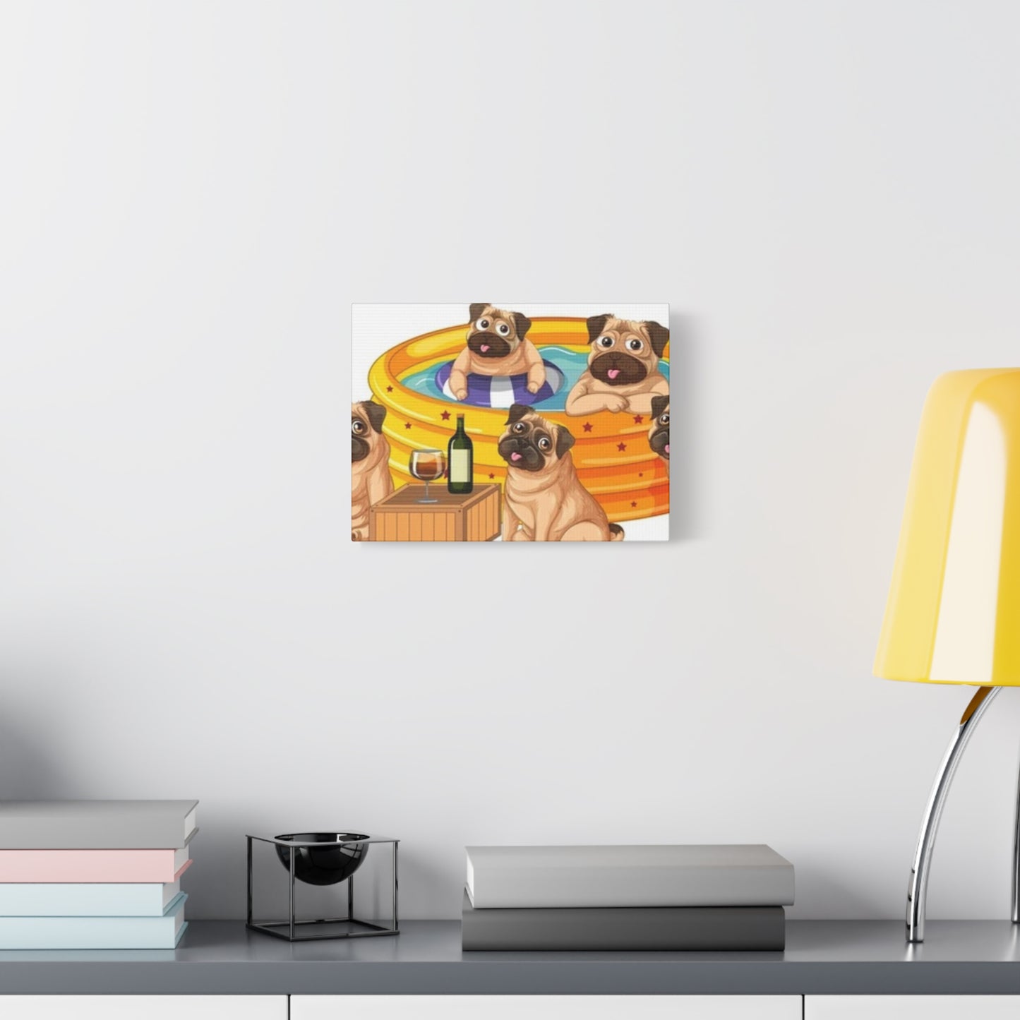 Pug Pool Party Canvas Art - Fun Pet Decor