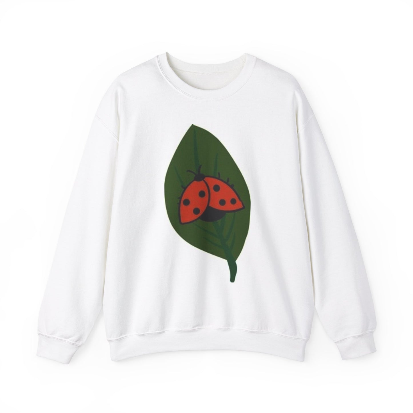 Ladybug Leaf Unisex Crewneck Sweatshirt - Cozy & Eco-Friendly