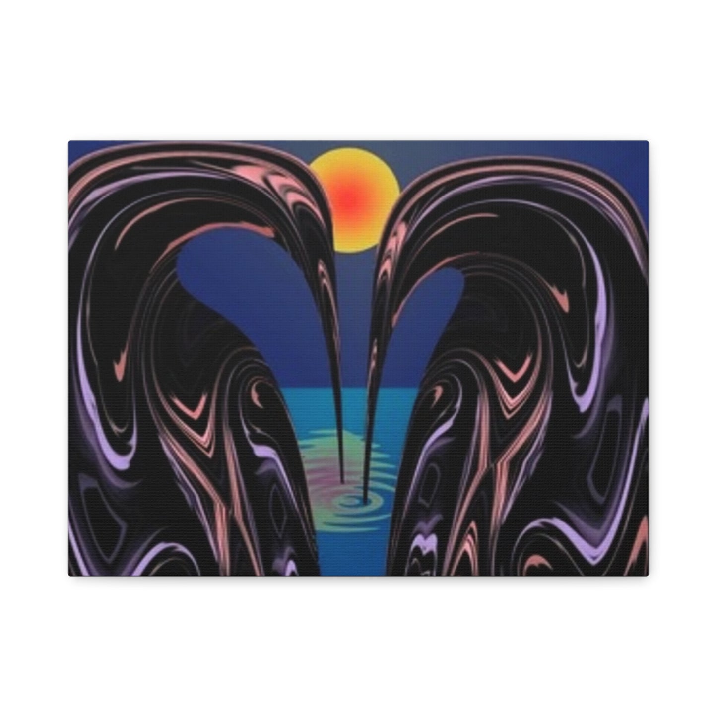 Romantic Abstract Canvas Art - Heart-Shaped Design for Home Decor