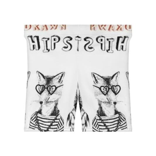 Hipster Animal Women's Biker Shorts - Cool & Trendy Workout Leggings