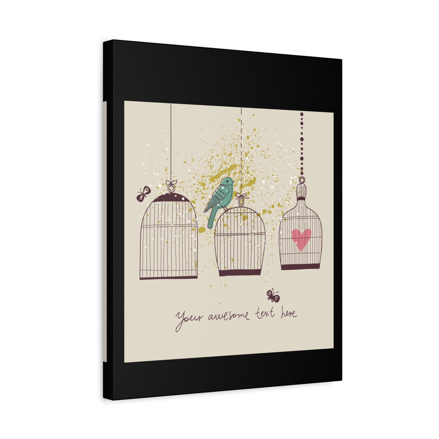 Whimsical Birdcage Canvas Wall Art - Personalized Home Decor