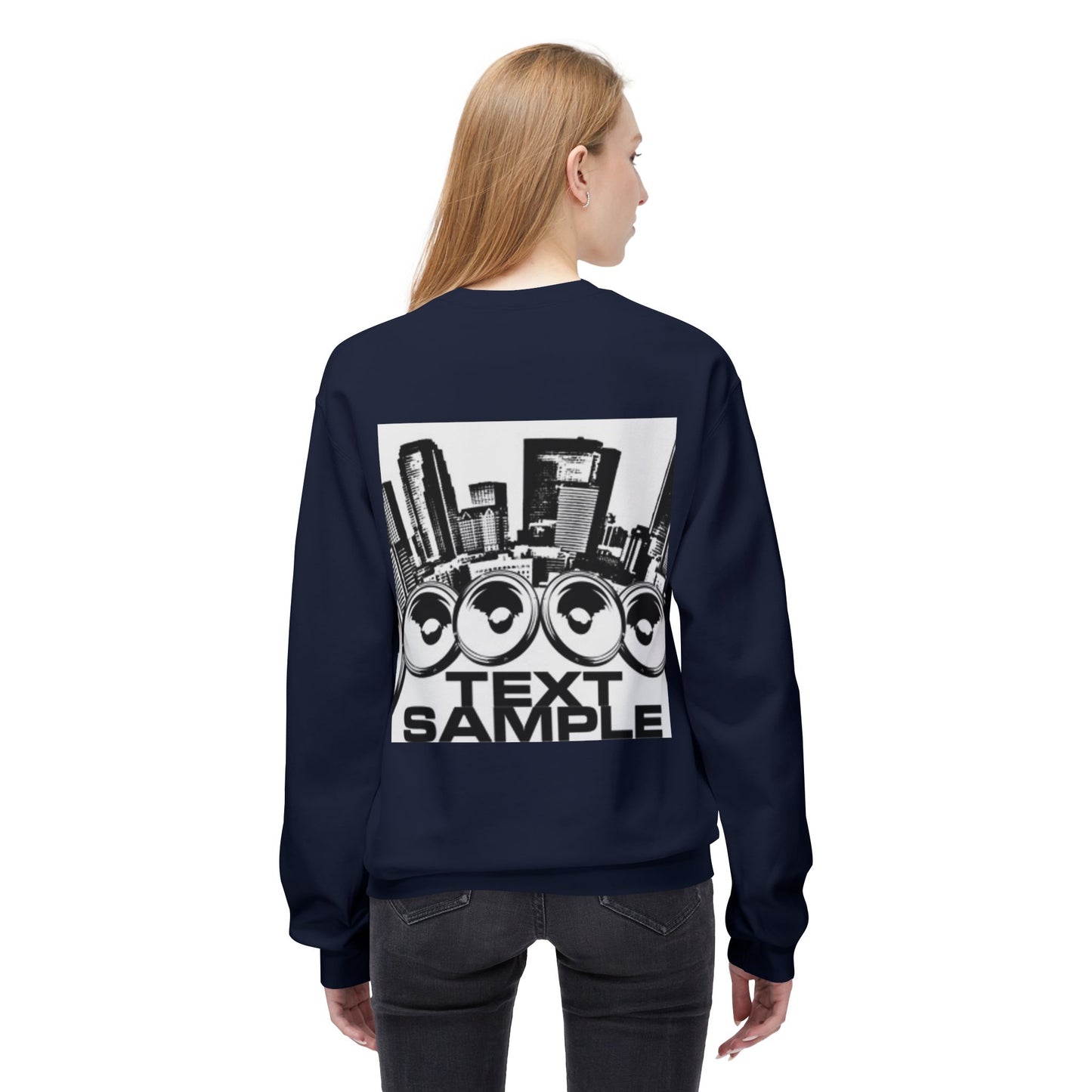 Urban Vibe Sound Wave Crewneck Sweatshirt - Unisex Fleece with Cityscape Design