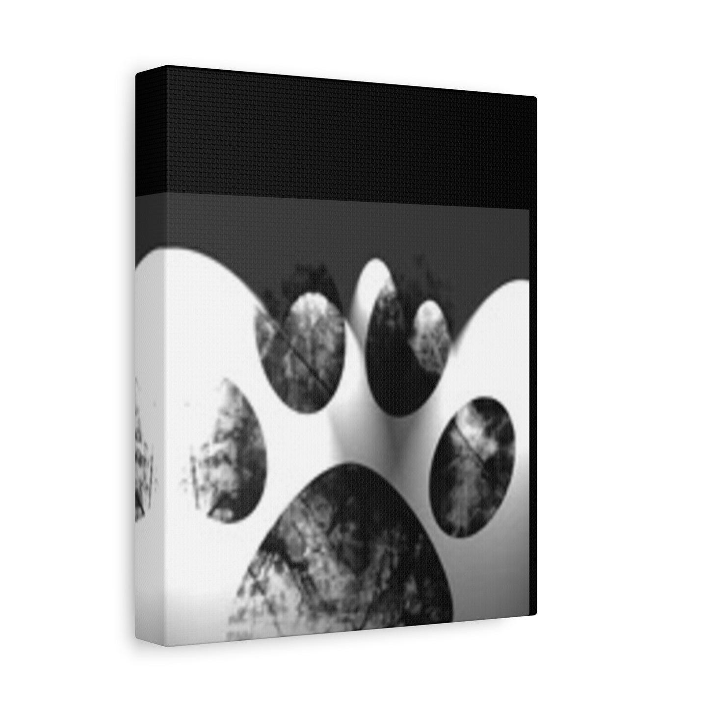 Black Paw Print Canvas Art - Modern Animal Decor for Pet Lovers