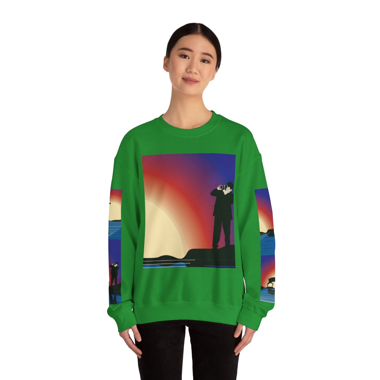 Vibrant Deer Sunset Unisex Crewneck Sweatshirt