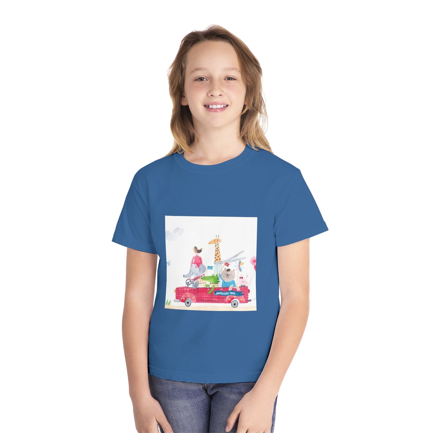 Fun Animal Adventure Youth Midweight Tee - Colorful Kids Tee for Playtime