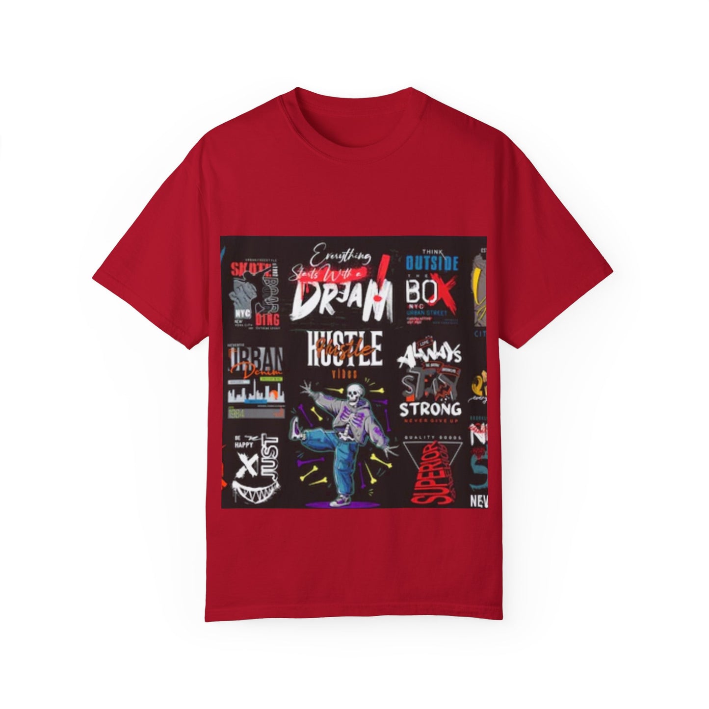 Dream Big Unisex Garment-Dyed T-Shirt - Inspirational Street Art Design