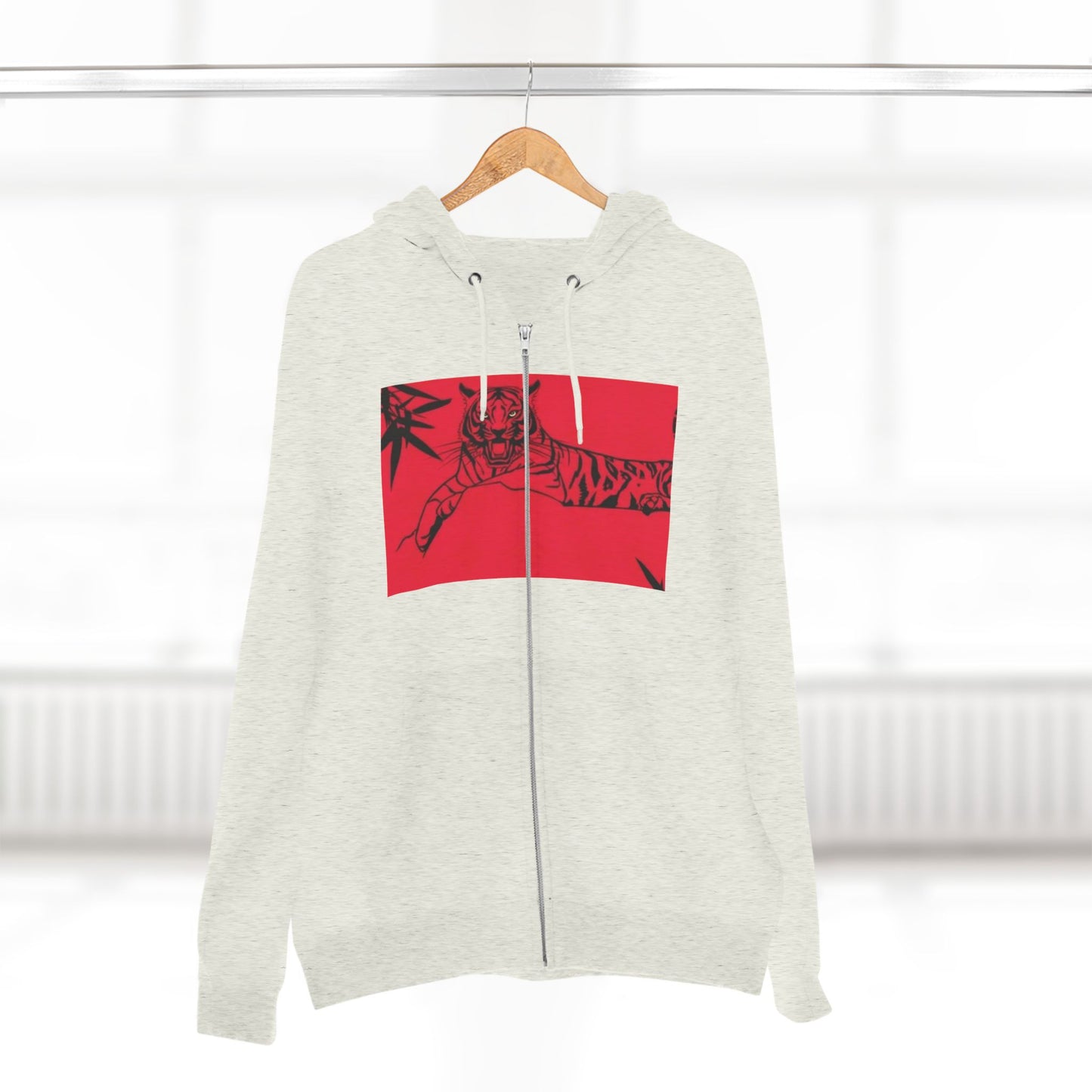 Cool Tiger Graphic Unisex Zip Hoodie - Trendy Streetwear for Animal Lovers