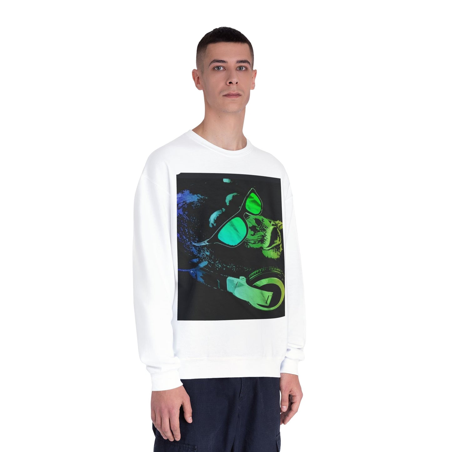 Vibrant DJ Dog Sweatshirt - Cool & Stylish Unisex Crewneck