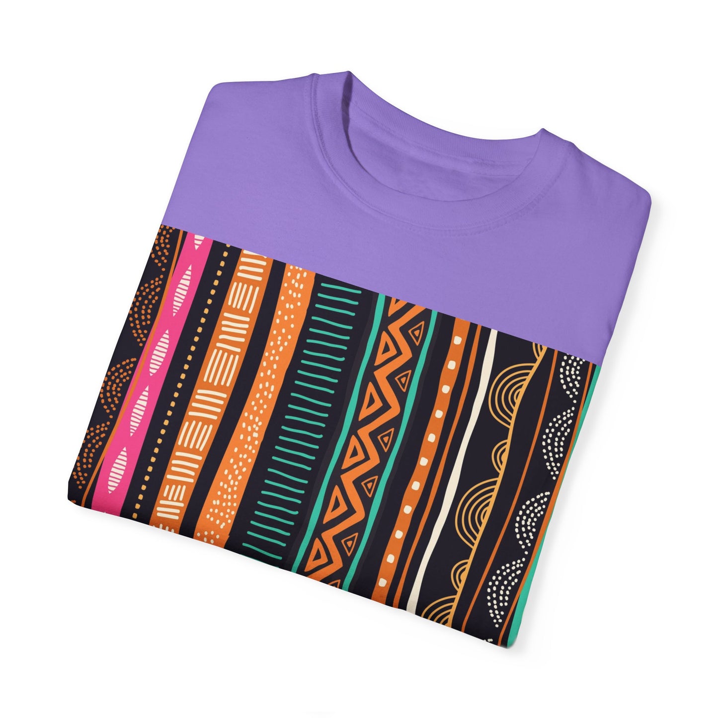 Vibrant Graphic Unisex T-Shirt - Colorful Tribal Stripes Design