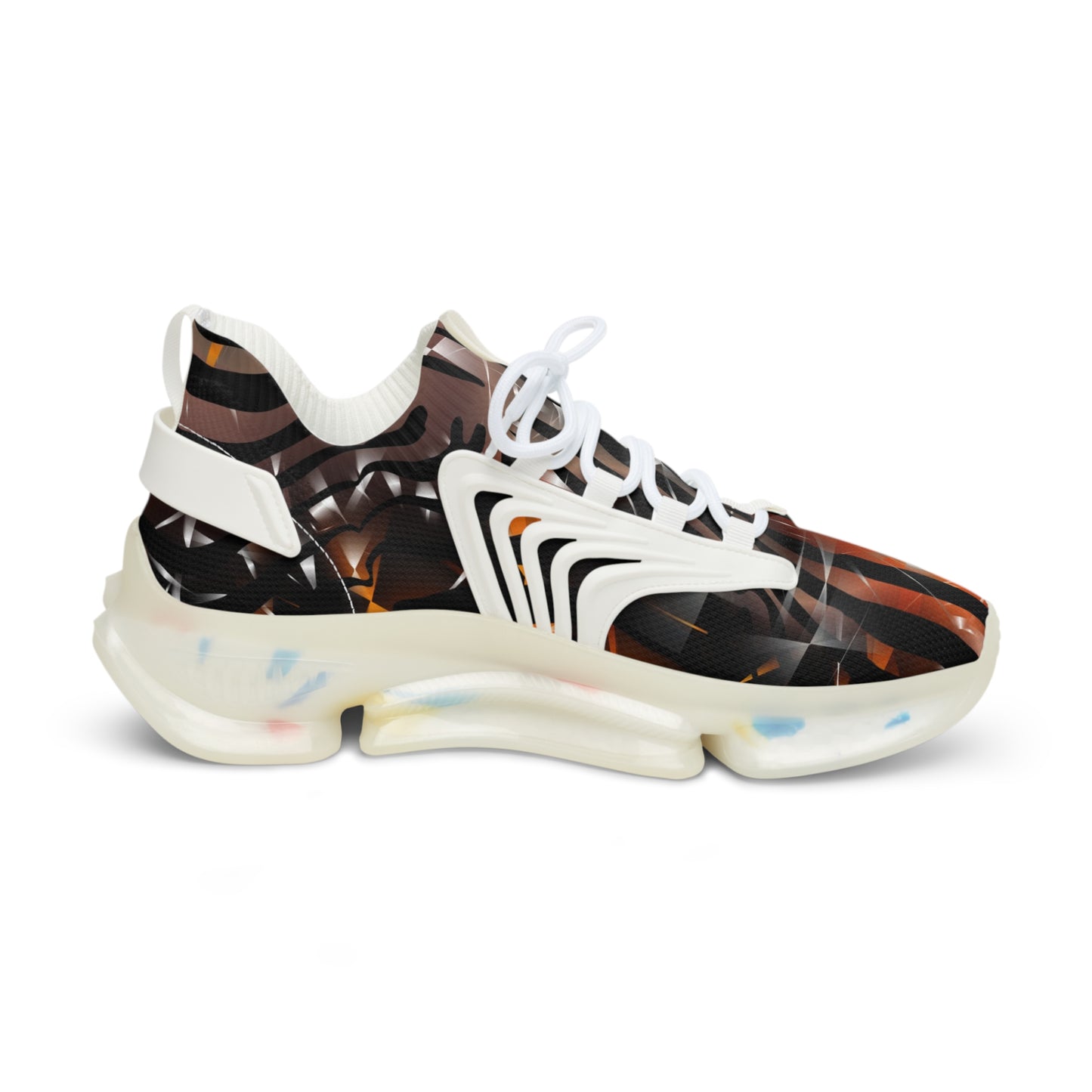 Stylish Men's Mesh Sneakers - Vibrant Animal Print Athletic Shoes