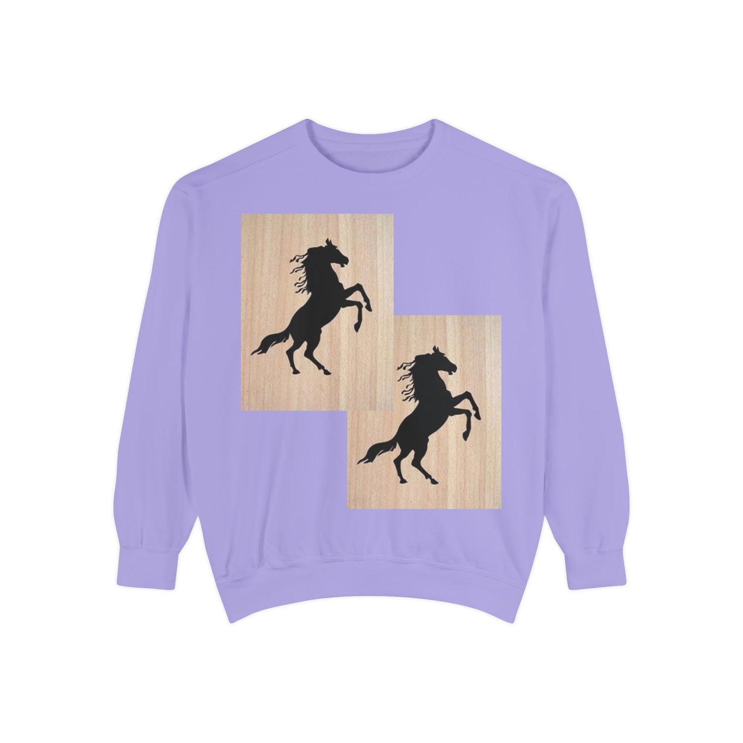 Equestrian Spirit Unisex Garment-Dyed Sweatshirt - Bold Horse Design