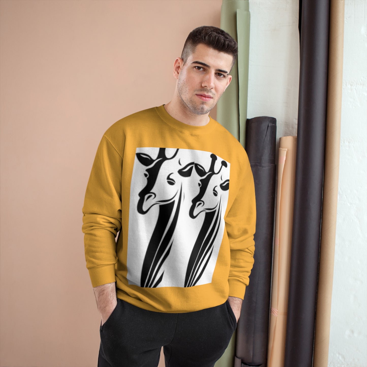Giraffe Lovers Champion Sweatshirt - Cozy Wildlife Apparel