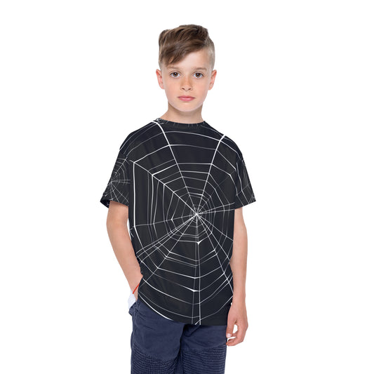Kids Spider Web Sports Jersey – Perfect for Young Athletes and Halloween Fun