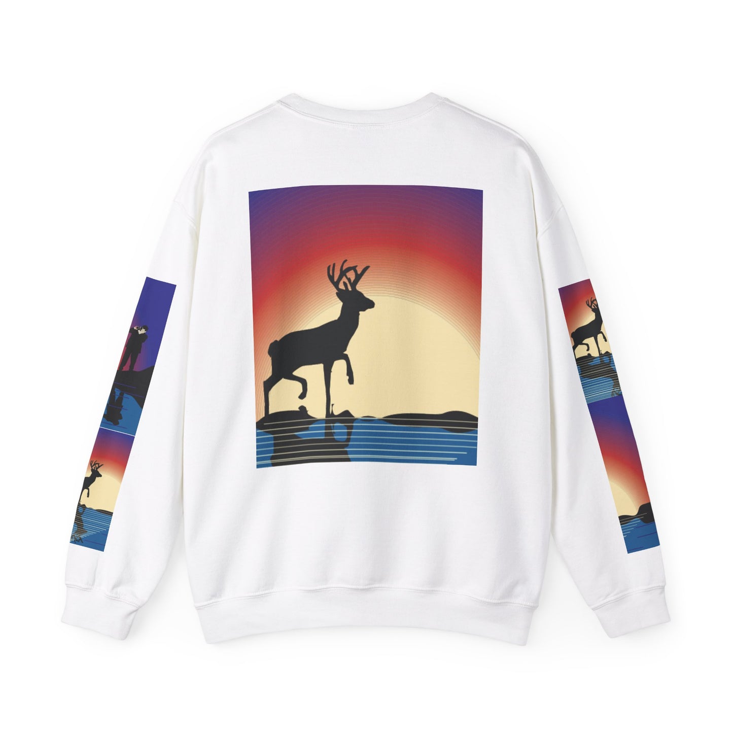 Vibrant Deer Sunset Unisex Crewneck Sweatshirt