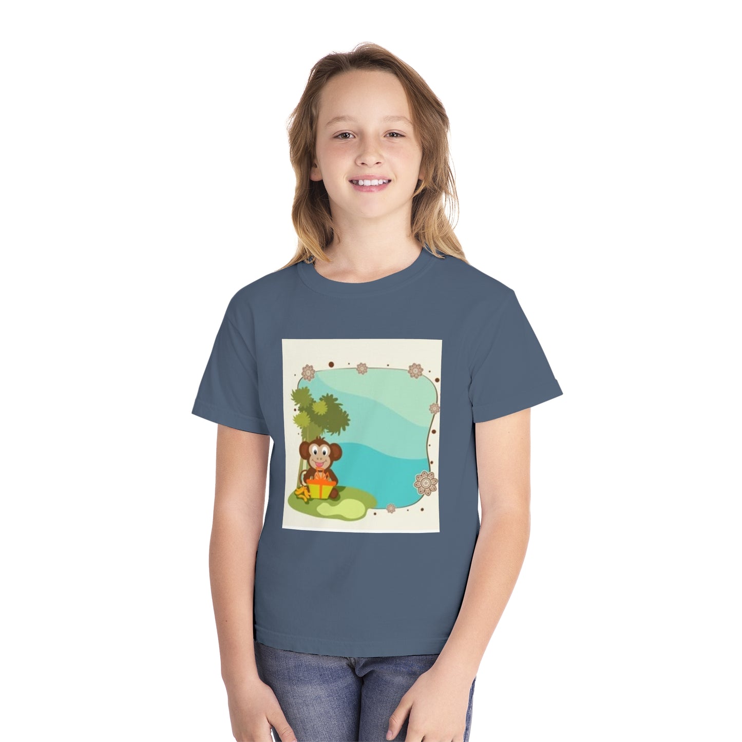 Cute Monkey Youth Midweight Tee - Perfect for Playful Days